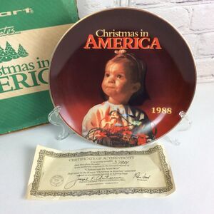 Vintage 1988 “Christmas in America” Collectors Plate Kmart First Issue Box & COA
